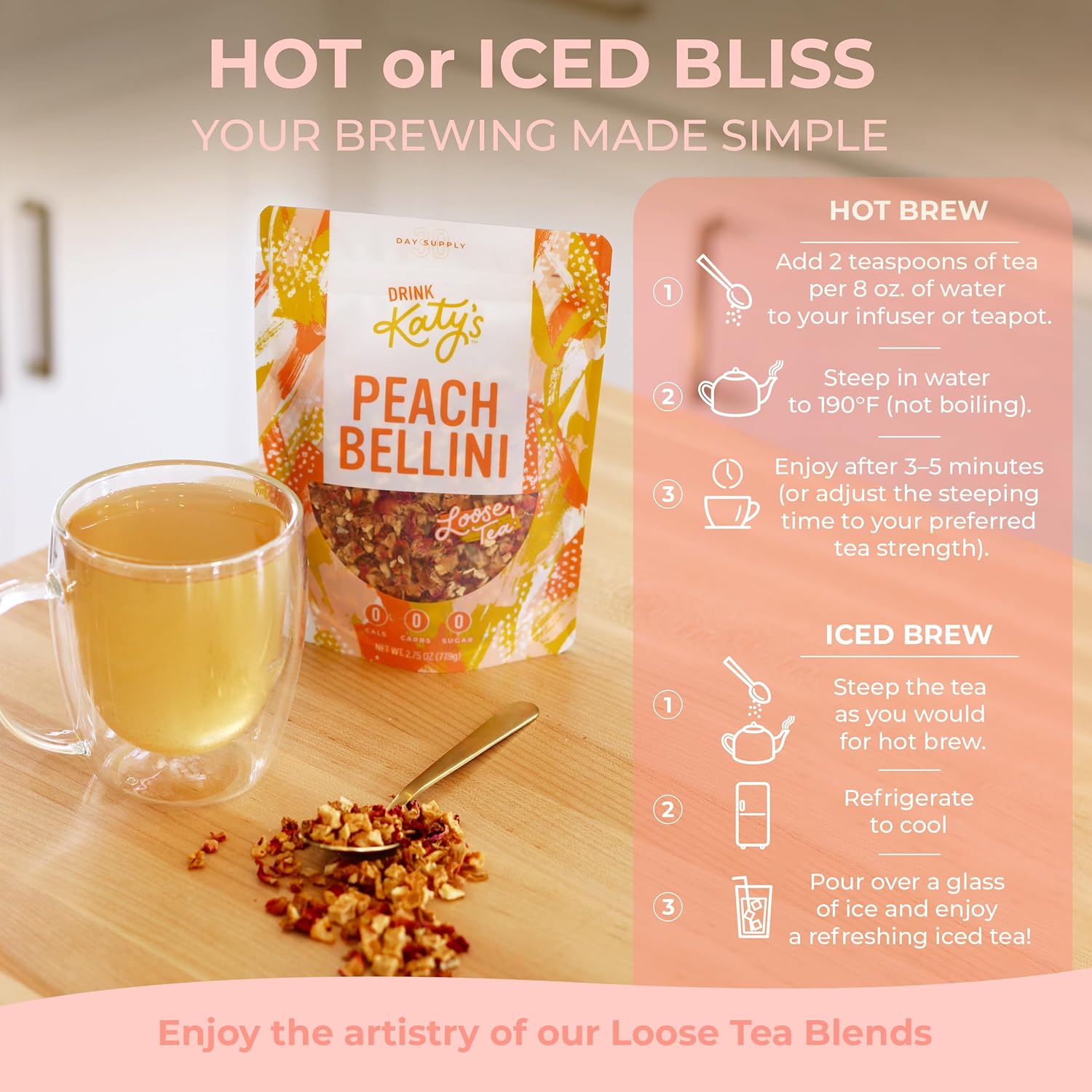 Peach Bellini Tea | Drink Katy's®